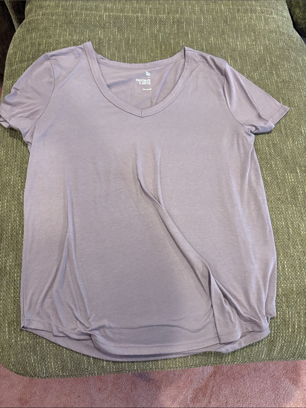 SO Mauve V-Neck Short Sleeve Tee